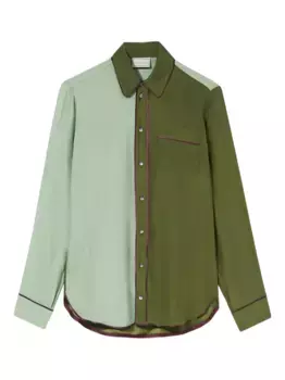 Двухцветная рубашка Adanar с кантом Pierre-Louis Mascia, зеленый