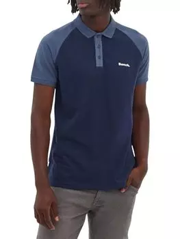 Двухцветная рубашка-поло Fleegman Bench, темно-синий