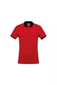 Двухцветная рубашка-поло из пике Kariban, красный