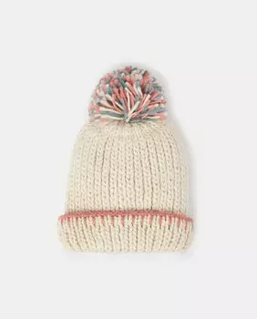 Двухцветная шапка с помпоном El Corte Ingls, белый