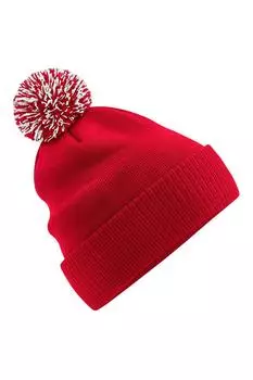 Двухцветная шапка Snowstar из переработанных материалов Beechfield, красный