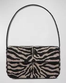 Двухцветная сумка через плечо Tommy с бисером Staud