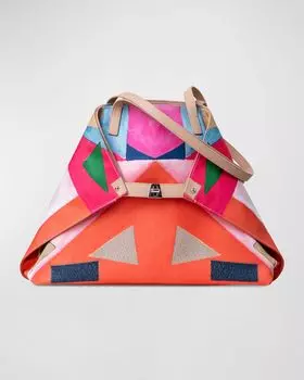 Двухцветная трансформируемая сумка через плечо Ai среднего размера Akris, цвет Spectra