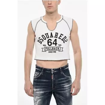 Двухцветная укороченная футболка COOL FIT Dsquared2, Black and White