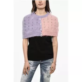 Двухцветная укороченная накидка с вырезами Dsquared2, Pink