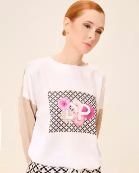 Двухцветная женская блузка Tropez с узором спереди Dolores Promesas, мультиколор