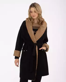 Двухцветная женская парка Anna Mora, черный