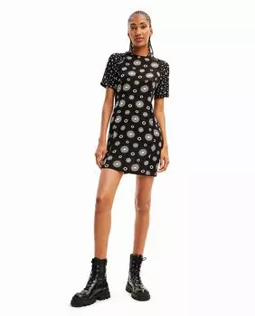 Двухцветное короткое платье Desigual, черный