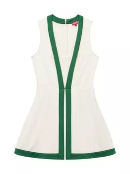 Двухцветное мини-платье STAUD COURT Cross-Court STAUD, слоновая кость