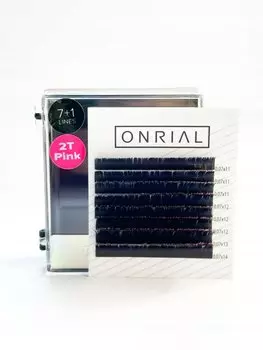 Двухцветное наращивание ресниц Розовые (мини) L 11-14 0,07 мм ONRIAL Inne