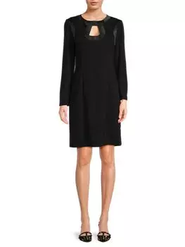 Двухцветное платье-футляр с бантом Focus By Shani, черный