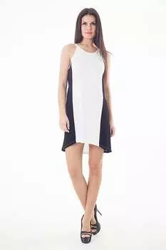 Двухцветное платье кроя маллет Conquista, черный