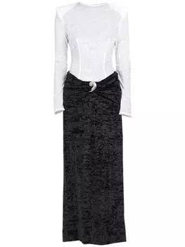 Двухцветное платье макси Rowen Rose, черный