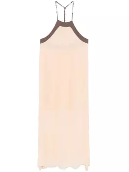 Двухцветное платье миди Patrizia Pepe, оранжевый