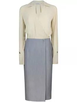 Двухцветное платье Patrizia Pepe, серый