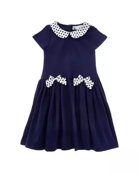 Двухцветное платье с бантом от Rachel Riley, цвет multi