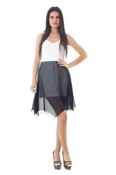 Двухцветное платье с прозрачным слоем Conquista, черный
