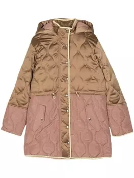 Двухцветное стеганое пальто PS Paul Smith, коричневый