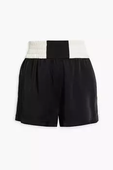 Двухцветные атласные шорты REDVALENTINO, черный