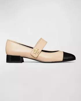 Двухцветные балетки Mary Jane с капюшоном и носком Tory Burch, цвет Rose Pink Perfect Black