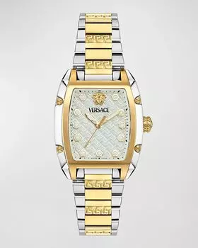 Двухцветные часы-браслет Dominus IP, 44,8 x 36 мм Versace, цвет Silver Gold