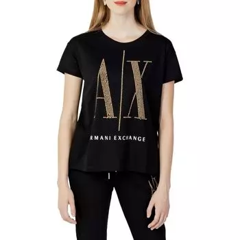 Двухцветные хлопковые топ и футболка Armani Exchange