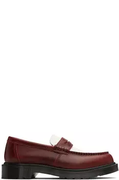 Двухцветные кожаные мокасины Penton бордового и белого цвета Dr. Martens