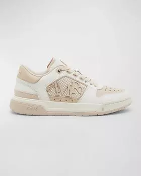 Двухцветные кожаные низкие кеды Amiri, цвет White Pink