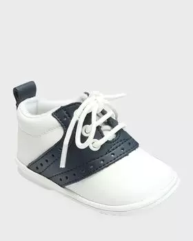 Двухцветные кожаные оксфорды Austin для мальчиков, детские L'Amour Shoes, цвет White/Navy