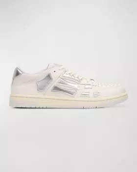 Двухцветные низкие кеды Skel Metallic Amiri, цвет White Silver