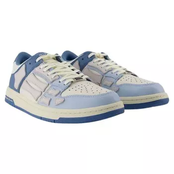 Двухцветные низкие кроссовки Skel Top - Amiri - Кожа - Синий/Белый, синий