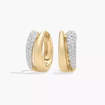 Двухцветные серьги-хагги Contour Pav из желтого золота 14 карат (1/3 карата Tw.) Blue Nile