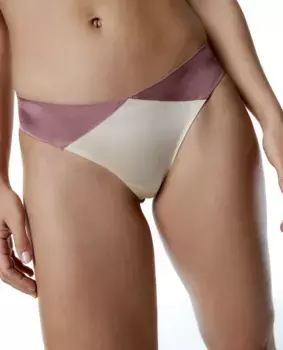 Двухцветные стринги из атласной микрофибры Black Limba, розовый