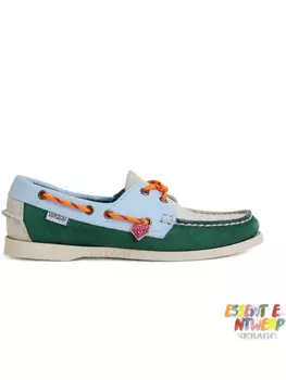 Двухцветные туфли-лодочки Hebago Essentiel Antwerp, синий