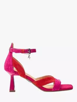 Двухцветные замшевые босоножки livelia на каблуке Moda in Pelle, розовый