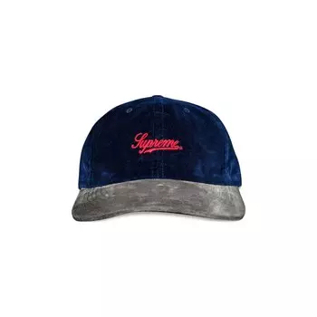 Двухцветный бархатный 6-панель Supreme, темно-синий