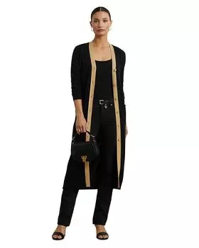 Двухцветный кардиган из хлопковой смеси Ralph Lauren, черный