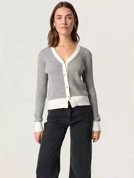 Двухцветный кардиган sanja Soaked In Luxury, цвет Grey/White