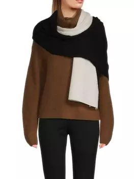 Двухцветный кашемировый шарф Amicale, черный