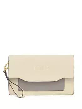Двухцветный клатч с тисненым логотипом TOUS, нейтральный