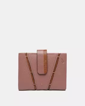 Двухцветный кожаный визитница розового цвета Abbacino, розовый