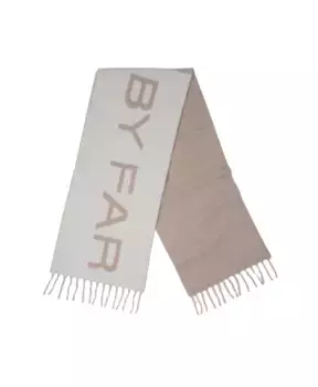 Двухцветный шарф из альпаки цвета слоновой кости By Far, бежевый