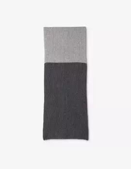 Двухцветный шарф с английскими ребрышками Rinascente, серый