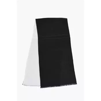 Двухцветный шелковый фуляр Corneliani, Black and White