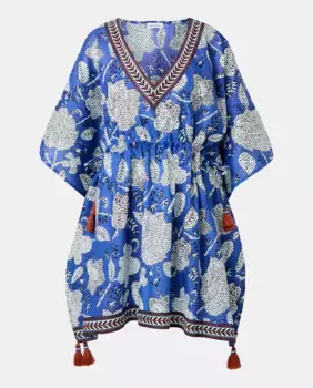 Двухцветный синий кафтан Tintoretto