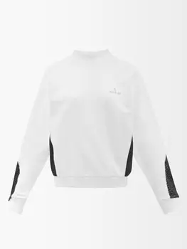 Двухцветный свитшот из хлопкового джерси Moncler, белый