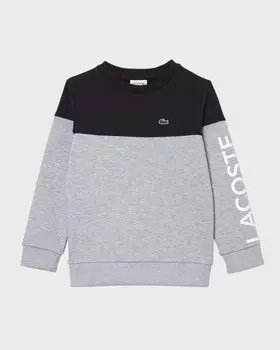 Двухцветный свитшот с логотипом для мальчика, размер 2–8 Lacoste, цвет Dark Blue
