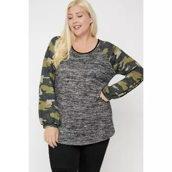 Двухцветный топ FASHNZFAB, цвет charcoal/camo