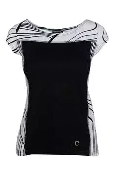 Двухцветный топ с рукавами с капюшоном и принтом Conquista, черный