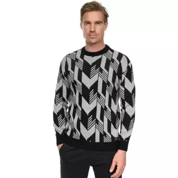 Двухцветный вязаный свитер Rusty Neal, серый